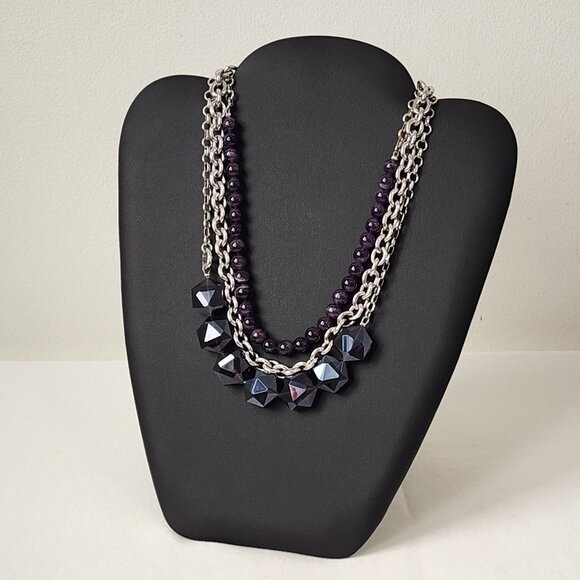 Lia Sophia Layered Amethyst Convertible 5 pc Necklace Sterling Silver - Picture 16 of 16